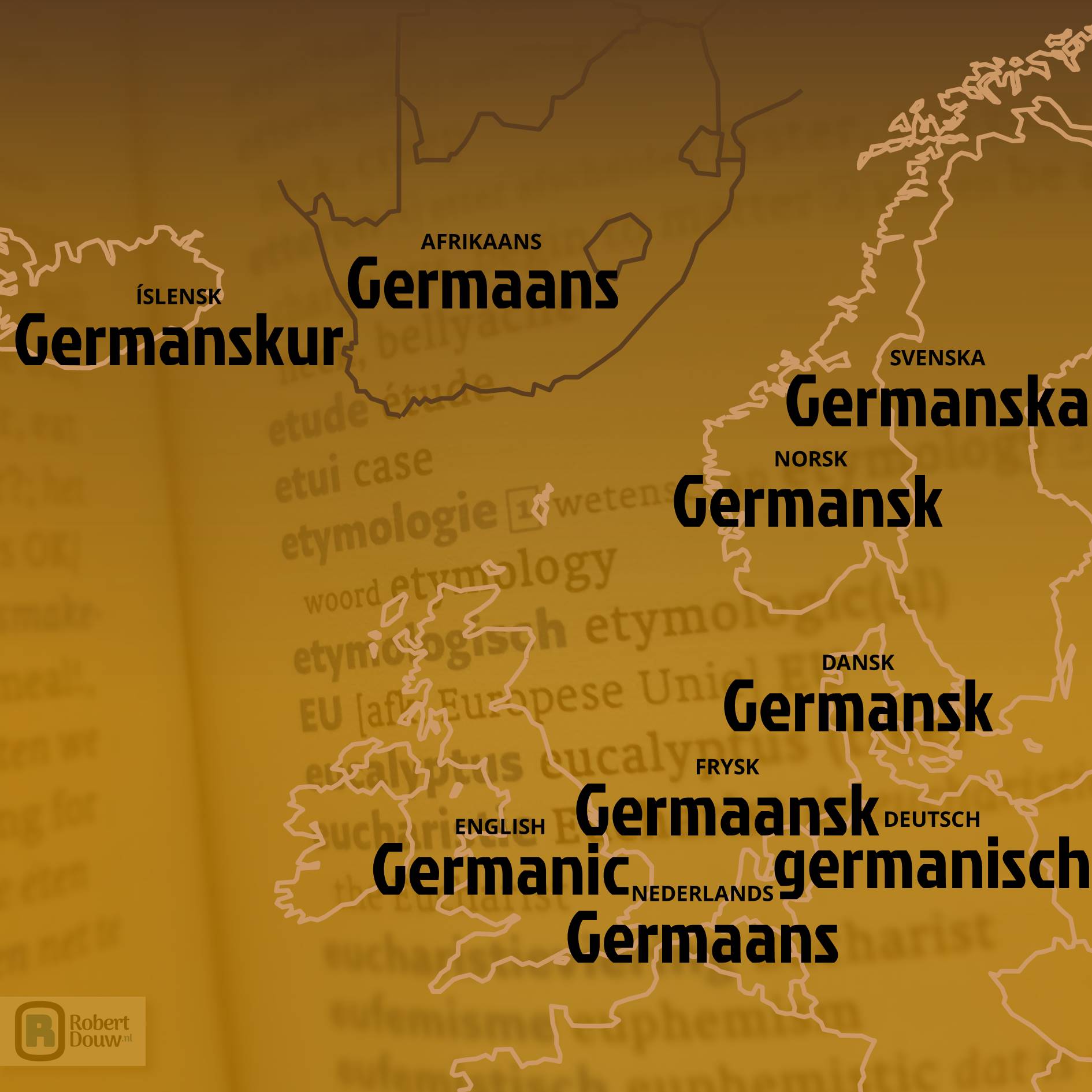 'Germanic' in nine languages.