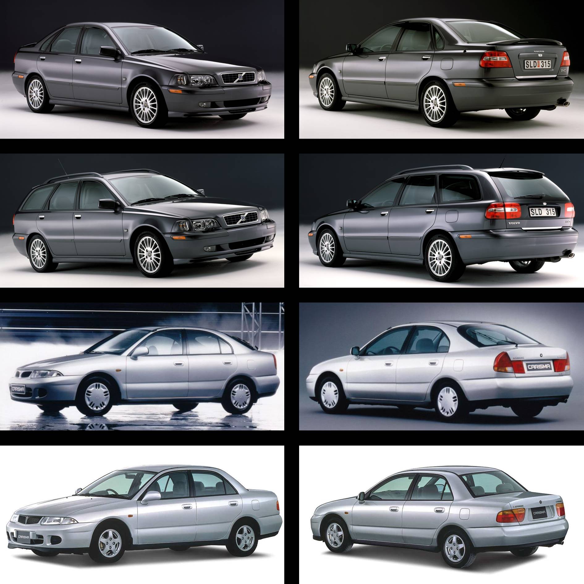 Volvo S40, V40 en Mitsubishi Carisma