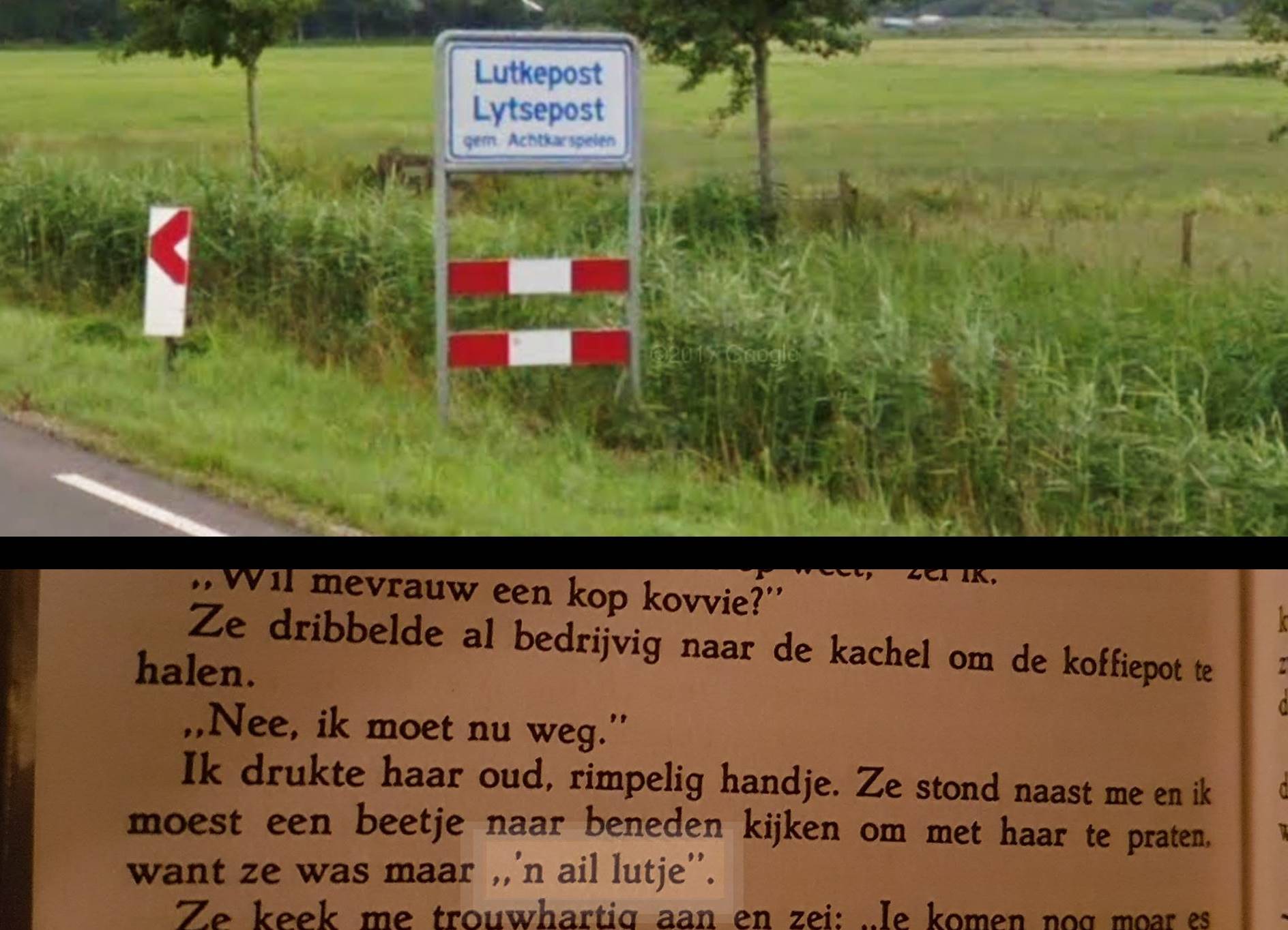 Place-name sign en book fragment