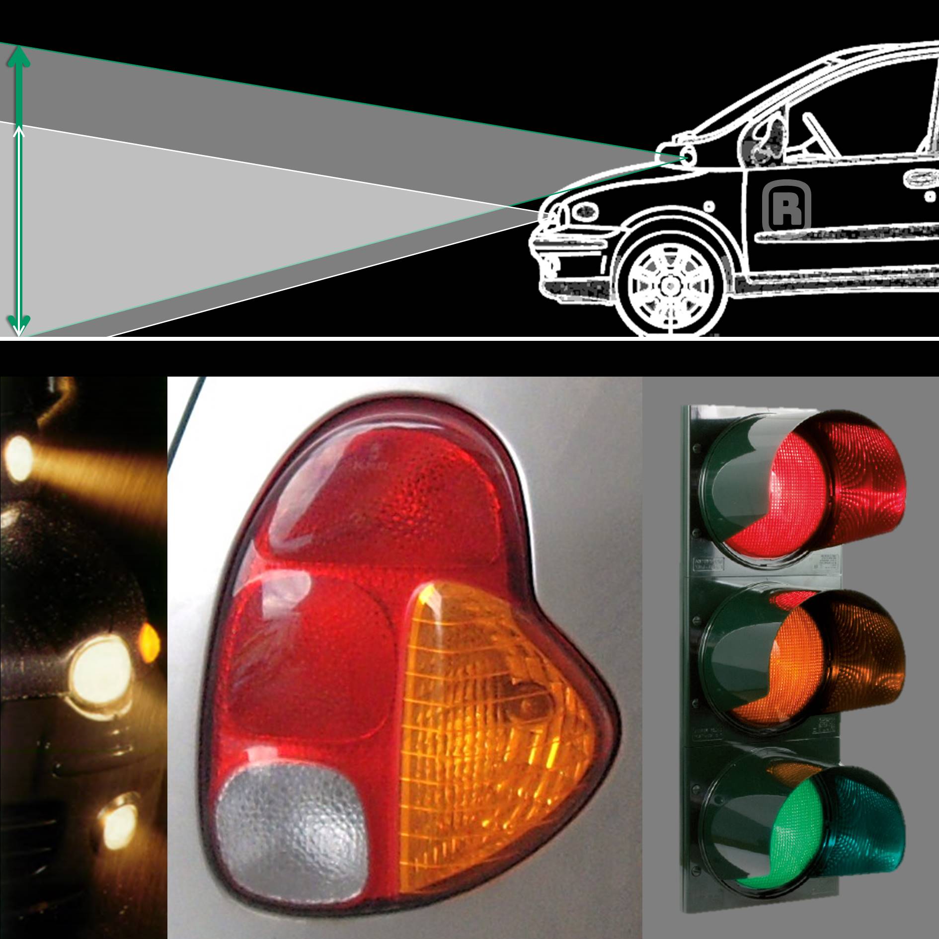 Side view with lighting + taillights and traffic lights