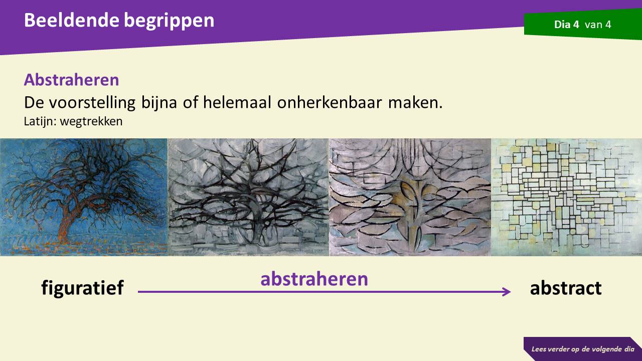 Four images of paintings side by side with explanatory text